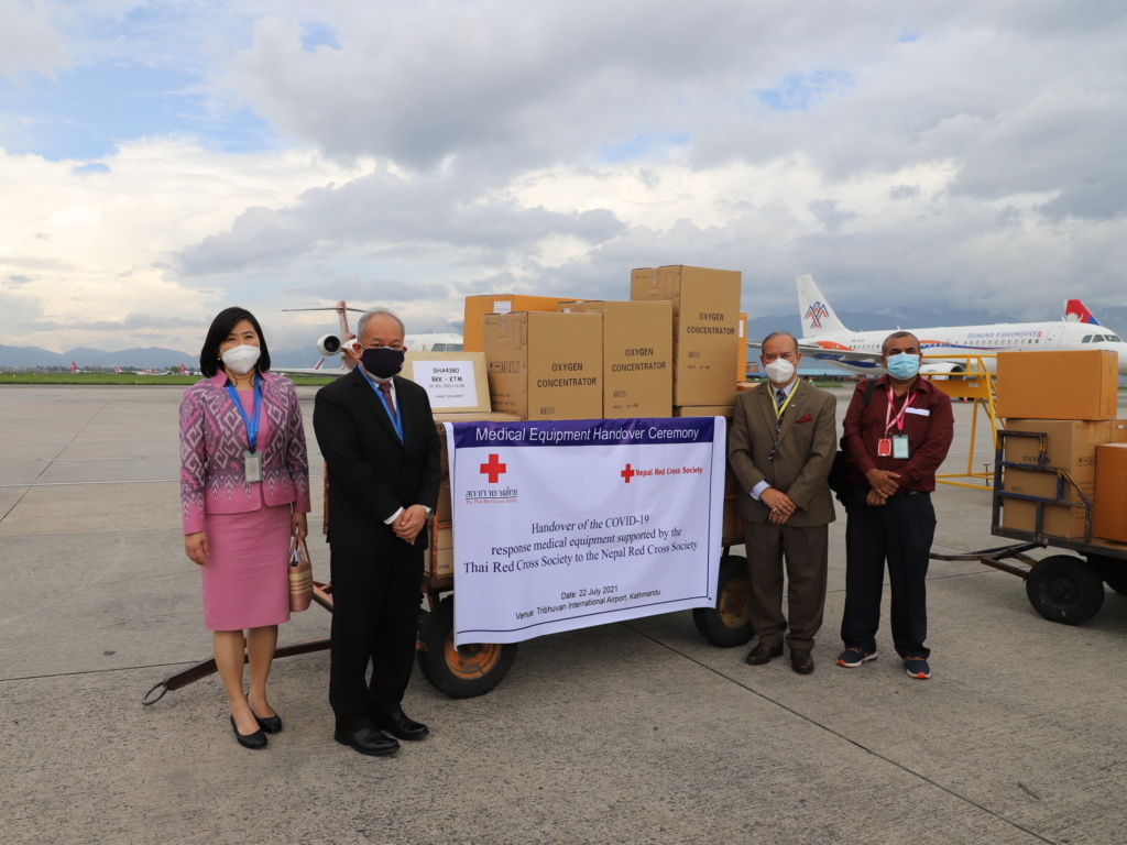 hands over medical supplies from Thai Red Cross Society 